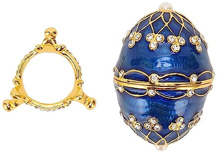 ZPSHYD Egg Jewelry Box Enamelled Egg Jewelry Trinket Box Zinc Alloy for Rings Necklaces Earrings