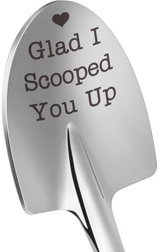 Funny Ice Cream Spoons Engraved Glad I Scooped You Up Couples Gifts for Wedding Anniversary, Cute Mothers Day Birthday Gifts for Ice Cream Lover Wife Husband Boyfriend Girlfriend Graduation