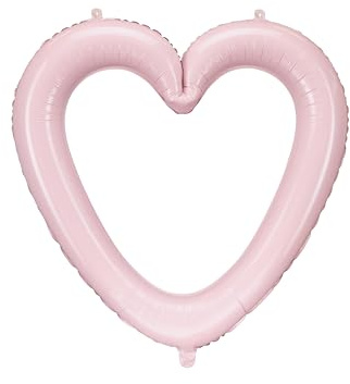 Folienballon Herz XXL – Großer Herzballon Hellrosa | Herzballon Rosa als Foto-Accessoire & Fotohintergrund für Hochzeit, Verlobung, Valentinstag & romantische Deko, 86cm