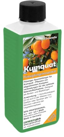 Kumquat-Dünger – NPK Flüssigdünger für Fortunella, Zwergorange, Zwergpomeranze – 250 ml Konzentrat