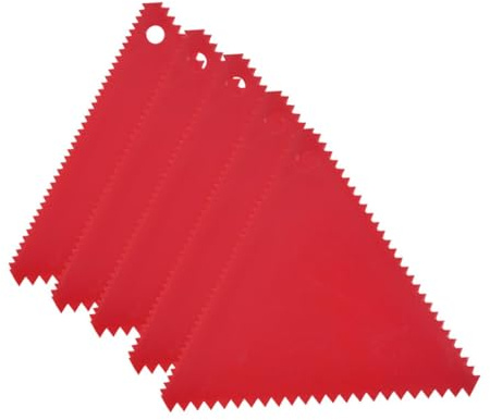 B Baosity 5Pcs Glue Spreader Notched Glue Spreader Small Versatile Reusable Trowel Paint Spreader for Polyester Resin Putty Caulk, Triangle