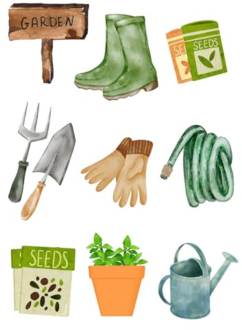 Edible print Garden Plants theme Cake topper set cake decorations wafer card -NOT-PRECUT- Birthday - Retirement - Gardener (wafer card)