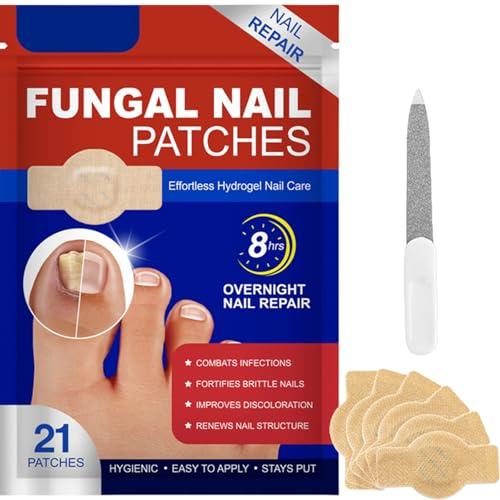 21pcs Fungal Nail Patches | Nail Repair For Damaged Nails Care | Extra Strong 8-Hour Repair Pads For Toenail Fungus