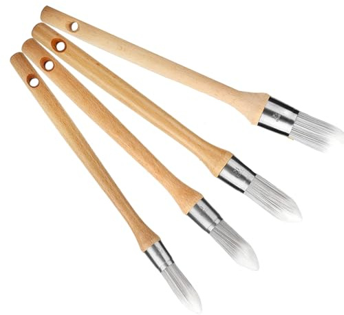 Juego de 4 pinceles multiusos para bordes de paredes y muebles de alto rendimiento en esquinas y zócalos