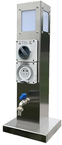 Outdoor Garden Water Column,Freestanding Floor Mounted Hydrant Water Tap with 2 Outlets and Light,Multifunctional Hydrant with Lighting,for Garden Farm Pasture Backyard Irrigation