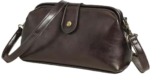 NIDONE Doktorsväska PU-läder retro läkarväska handväska för kvinnor flickor vintage crossbody väskor med spänne mode axelväska handväska handväskor för daglig användning arbete och resor, läkare