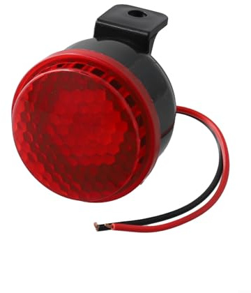 Jotekonoby Alarma de marcha atrás para coche, 12 V, 105 dB, impermeable, IP67, para camión, motocicleta, vehículo, sistema de marcha atrás, plástico ABS, color negro y rojo