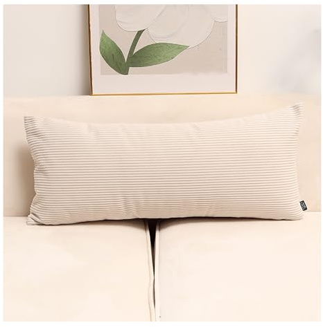Kissenbezug 30x50 30x60 30x70 für Nackenstützkissen, Kissenhüllen 40x60 Couch, Rechteckig Sofakissen 50x70 Bezug Grau Beige Zierkissenbezug, Kissenhülle für Couch Sofa(Beige,30x70cm)