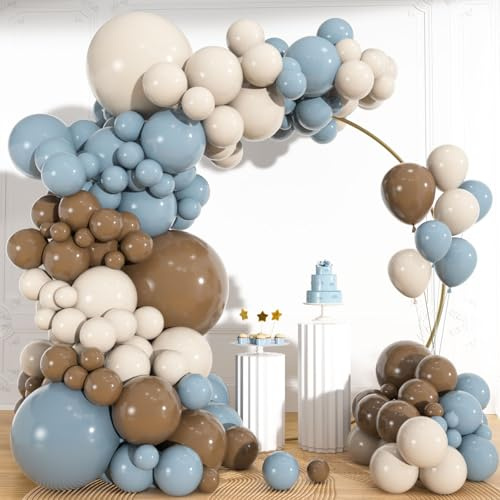 113-teiliges Ballon-Girlandenbogen-Set mit sandweißen Luftballons, Bären-Thema, Babyparty-Dekorationen, Geburtstagsparty, Abschlussfeier und Geschlechtsoffenbarungsdekoration, 113-teiliges Set