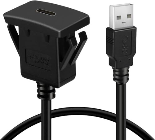 Pidwaok Câble d'extension de type C femelle vers mâle, câble de charge et de données haute vitesse de 1 m pour panneau de châssis marin automobile