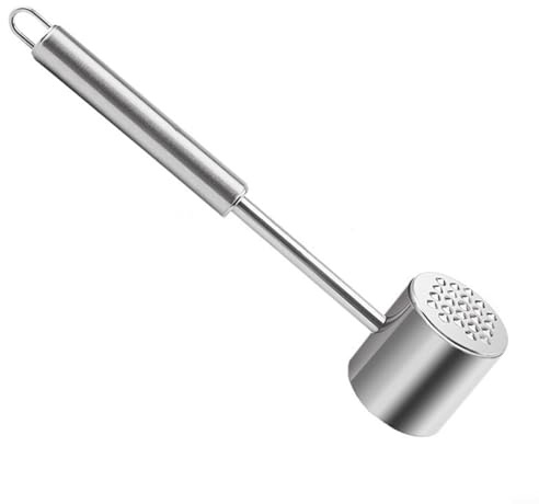 CNANRNANC Martello batticarne in acciaio inox 304 con 24 punte, per intenerire e battere bistecche, manzo e maiale, migliorare i risultati di cottura