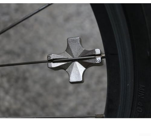Hosrivae Speichenschlüssel für Wartung, Stahlkonstruktion mit 4 Größen Nippel-Passform (3,2/3,3/3,4/3,9 mm), kompatibel mit Edelstahl- und Kohlenstoffspeichen