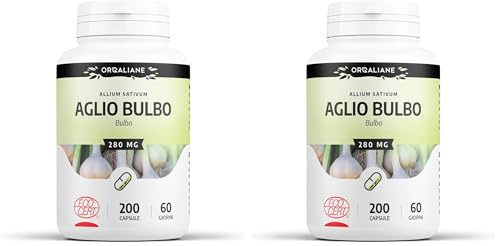 Aglio bulbo Biologico - 280mg - 200 capsule (Confezione da 2)