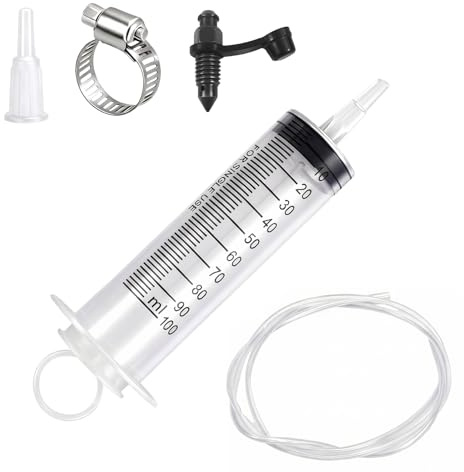 OFXCEN 5 PCS Brake Bleeding Syringe 100ml, Large Automotive Syringe Plastic Universal Syringes with Tube Brake Fluid bleeding Kit Hydraulic Brake Bleeder Kit for Motorcycle Car Maintenance