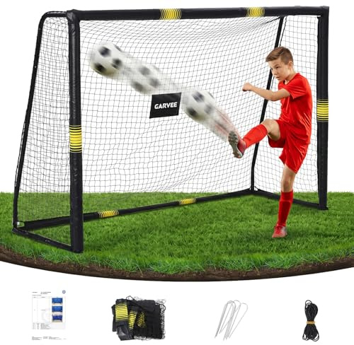 Fussballtore Für Garten Kinder Erwachsene Mit Rundum Polsterung & Aufprallschutz - Fußballtor Wetterfest & Standfest Aus Stahlrohren Mit Reißfestem Netz - Fußballtore Inkl. Erdanker - 180/240/300