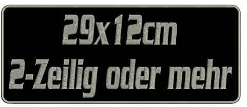 smartoutdoor Rechteckiger Aufnäher Rec2 für deinen Wunschtext - viele Farben und Größen (29x12cm)
