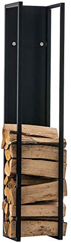 CLP Kaminholzregal Spark I Brennholzregal Aus Edelstahl I Holzbutler In 6 Größen Und 3 Farben Erhältlich, Farbe:schwarz-matt, Größe:180 cm