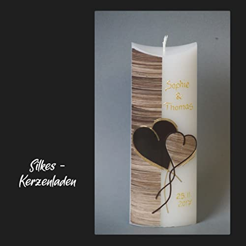 Hochzeitskerze/Brautkerze VINTAGE ☼ in Sonderform, inklusive Beschriftung ! W-5