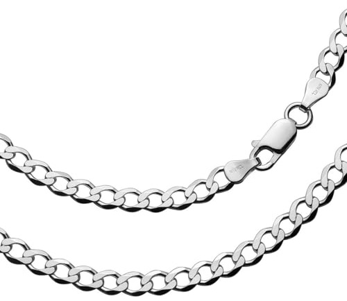 Herrhalsband Av 925 Sterling Silver Med 60cm Pansarkedja Och Karbinlås