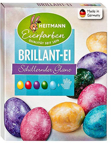 Heitmann Eierfarben Brillant - 5 flüssige Kaltfarben mit Glanz-Effekt - azofrei - Ostern - Ostereier bemalen, Ostereierfarbe