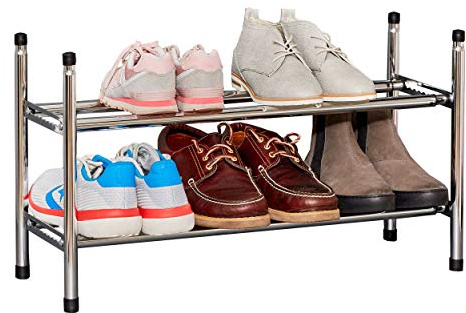 Love IT Store IT Schuhregal Metall - Schuhregal klein, schmal für 10 Schuhe | für Kinderschuhe geeignet, Schuhregal platzsparend und ausziehbar, ca. 64-118 x 23 x 37 cm