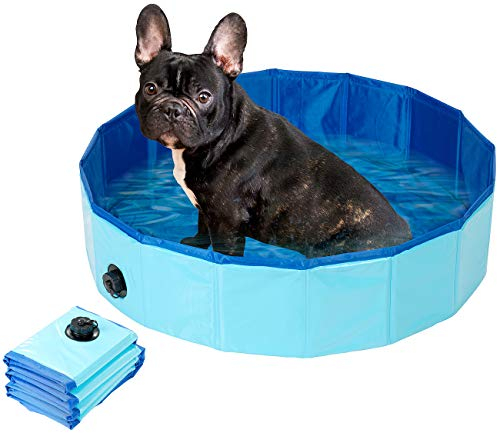 Sweetypet Pool: Faltbarer Hundepool mit rutschfestem Boden & Ablassventil, 80 x 20 cm (Faltbarer Pool, Faltbares Planschbecken, Zusammenfalten)