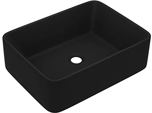 vidaXL Luxus Waschbecken schwarz matt 41x30x12cm Keramik