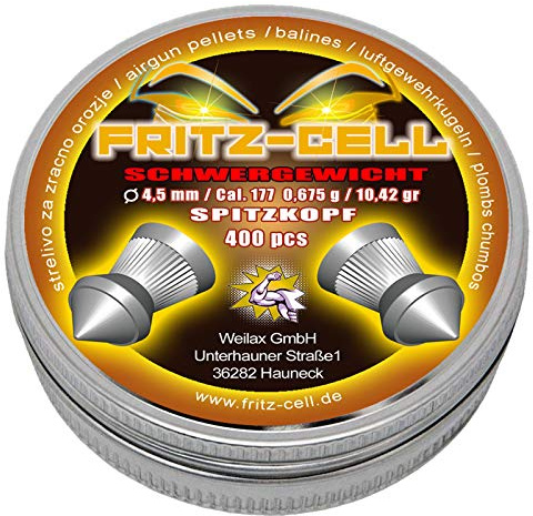 Fritz-Cell Diabolos 4,5mm Spitzkopf für Luftgewehr/-Pistole – 500 Stück