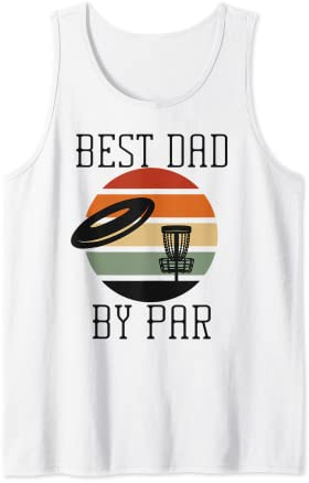 Best Dad by Par Vintage Sonnenuntergang Disc Golf Vatertag Meme Tank Top