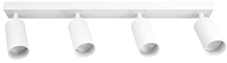 EDO Deckenstrahler GU10 MALGA, 4 Flammig, Deckenlampe Weiß, Drehbar Spotbalken, Deckenleuchte Schwenkbar, Wandlampe Innen, Wandstrahler, Spot, Downlight, Lampe für Schlafzimmer, Küche, Wohnzimmer