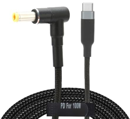 Agatige 100W 20V 5A Universal USB Typ C Stecker auf DC 5,5x2,5mm/0,2 x 0,1 Zoll Plug Power Ladekabel Verlängerung USB C auf DC Ladekabel Adapter für Laptop Typ C USB Ladegerät