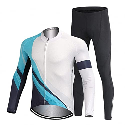 MAOTN Herren Langarm radanzug, eng anliegende elastische Fahrradhose mit 3D Gel polsterung, Outdoor Mountain Bike Bekleidung, frühjahr und Herbst schnelltrocknende radanzug,Style5,4XL