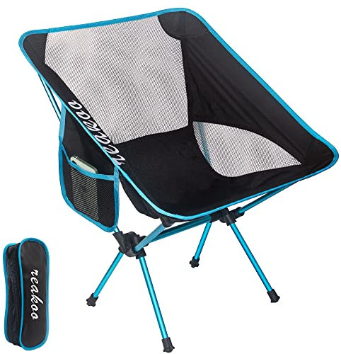 reakoo Bärbara, kompakta hopfällbara campingstolar, ultralätt och bärbar hopfällbar campingstol, med bärväska för utomhusbruk, strand, fiske, picknick
