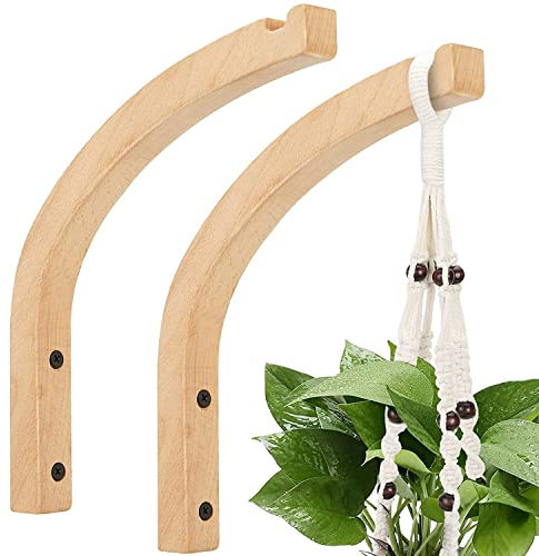 dieyyuca Ganci da Parete nel Legno, Ganci per Piante da Interno, Ganci per Piante Un Parete per Piante Sospese, Staffa per Fiori, Ganci per Campanelli Eolici