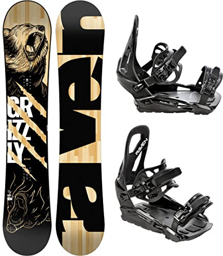 Snowboard Set: Snowboard Raven Grizzly + Bindung Raven s230 (161cm + s230 Black M/L)