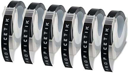 Lodokdre Lot de 6 bandes d'étiquettes compatibles avec gaufrage pour imprimante d'étiquettes 1880 E-101 9 mm X