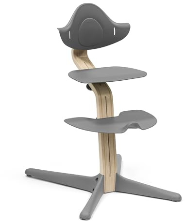 Stokke Nomi Stuhl, Grey - Inspiriert zu aktivem Sitzen - Ohne Werkzeug stufenlos verstellbar - Inklusive Fußstütze und kippsicheren Rädern - Bis 150 kg belastbar