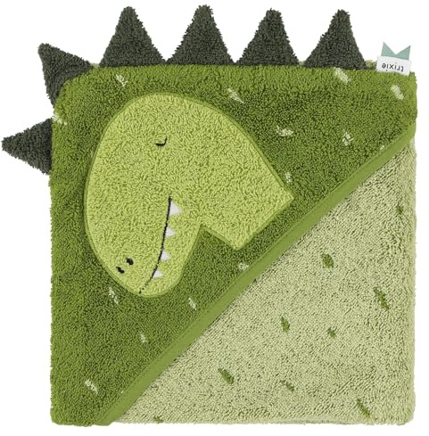 Trixie - Asciugamano con cappuccio, 100% cotone biologico, 75 x 75 cm, colore: Verde