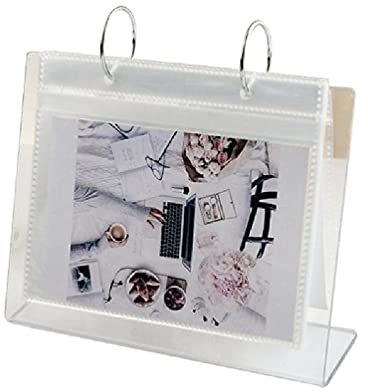 Tisch Fotoalbum Mit Klapp Fotorahmen 68 Taschen Tischkalender Album Mini Posterrahmen Acryl Display Schilderhalter Stehendes Fotoalbum 12 7 X 17 8 Cm