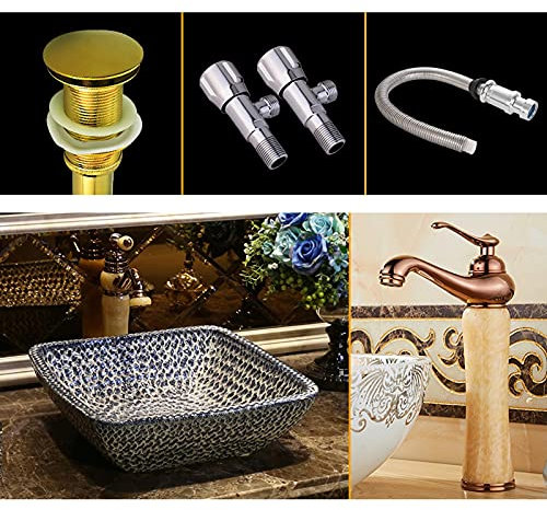 Lavandino da bagno in stile retrò Colore pietra blu Lavandino da bagno blu Lavabo da bagno sopra il bancone Lavabo da appoggio quadrato in porcellana Lavandino da appoggio artistico Lavandino da