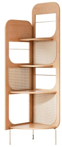Eckregal Ständer, Eckregal Aus Holz, 4 Etagen, Hohes Eck-Bücherregal Mit Stauraum, Eckregal, Ständer, Bücherregal Für Wohnzimmer Eck-Bücherregal für Wohnzimmer(Color:B)