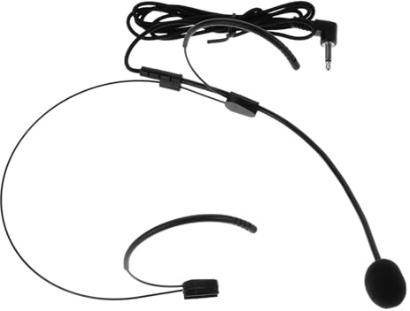 BIUDECO Micrófono de Cabeza Inalámbrico Negro Alta Durabilidad y Diseño Ligero, Micrófono de Auricular Flexible para Presentaciones y Uso Profesional en Escenario