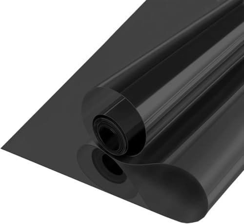 ZESLIV Fensterfolie Spiegelfolie Wärmereflektion Selbstklebend Sonnenschutzfolie Wärmegrad Innen & Auße Kontrolle Anti-UV Privatsphäre Fenstertönung Glatt Fensteraufkleber 40cm*200cm Schwarz 5% VLT