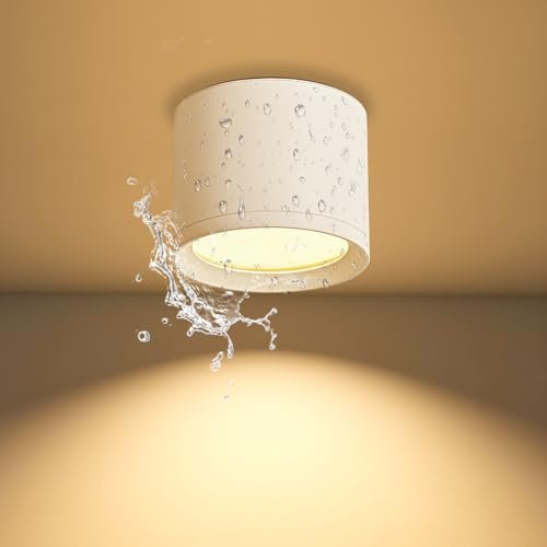 KYOTECH Spot en Saillie IP44 - Plafonnier Salle de bain - Ø84*65mm Spot LED en Saillie Plafond 230V Imperméable - Aluminium Rond 3000K Blanc Downlight Pour Salle de Bain, Cuisine, Chambre