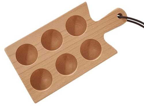 Huevera de gallina, hueveras de Madera – Huevera de con 6 Rejillas, Organizador de Huevos con cordón para asa | Huevera de Madera para apoyar Chocolates, caram