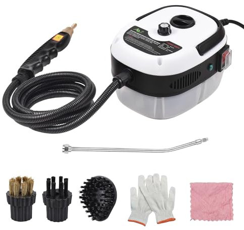 YIWEOG Limpiador a vapor Limpiador a vapor de alta presión multifuncional, portátil, de mano, 2500 W, máquina de limpieza a vapor de alta temperatura, ajuste de 6 velocidades para cocina, baño, piso