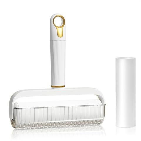 Wiederverwendbare Fusselrolle, Handgerät Groß Fusselrolle Abwaschbar Flusenroller Reusable Lint Roller mit Nachfüllungen für Tierhaare Kleidung Sofas (Länge 16cm)