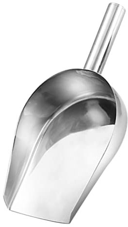 GALPADA Pelle Légère en Acier Inoxydable à Glaçons et Farine Prise Confortable, Design Simple et Usage Polyvalent Cuisine et Pâtisserie, 1 Pièce Argenté