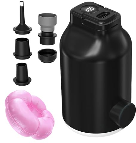 Pompa Ad Aria Ricaricabile | Gonfiatore Elettrico Portatile con Illuminazione E 5 Punte - Per Il Libero Esterni per Materasso Pneumatico, Kayak, Piscina E Campeggio