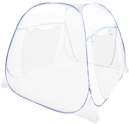 Moustiquaire de lit pliable - 200 cm x 180 cm - Portable - Pour voyage - Triple porte et double fermeture éclair - Pour lit queen size de 5,91 m de large